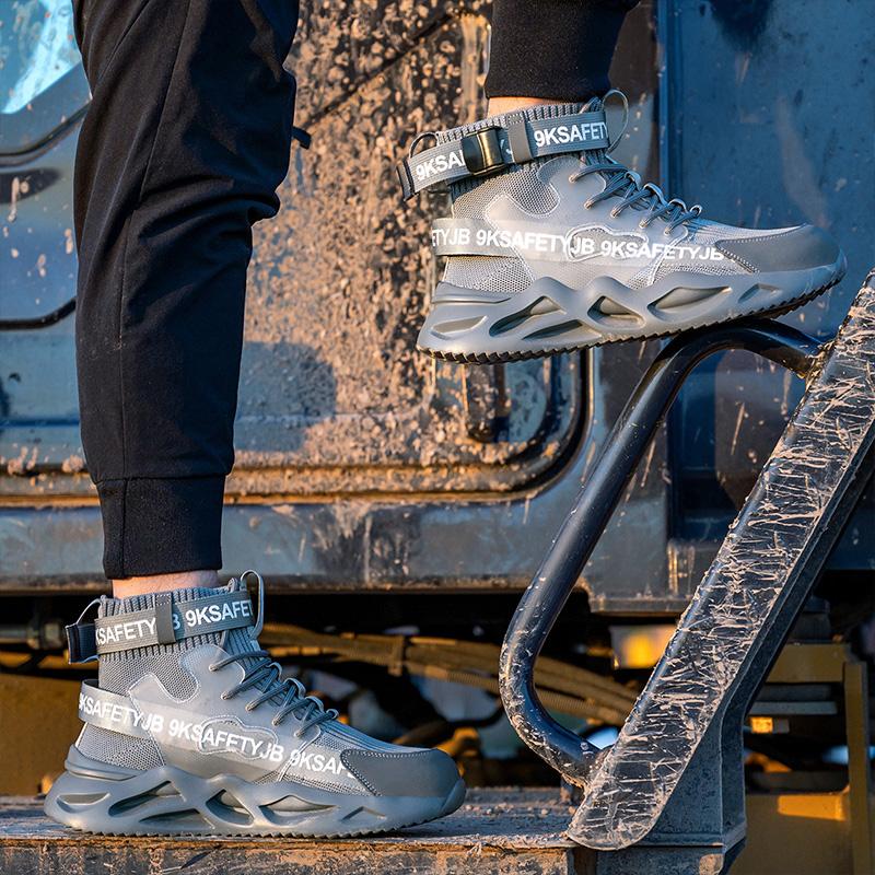 Buty robocze m?skie lekkie ze stalowym noskiem - kevlar i antypo?lizgowe