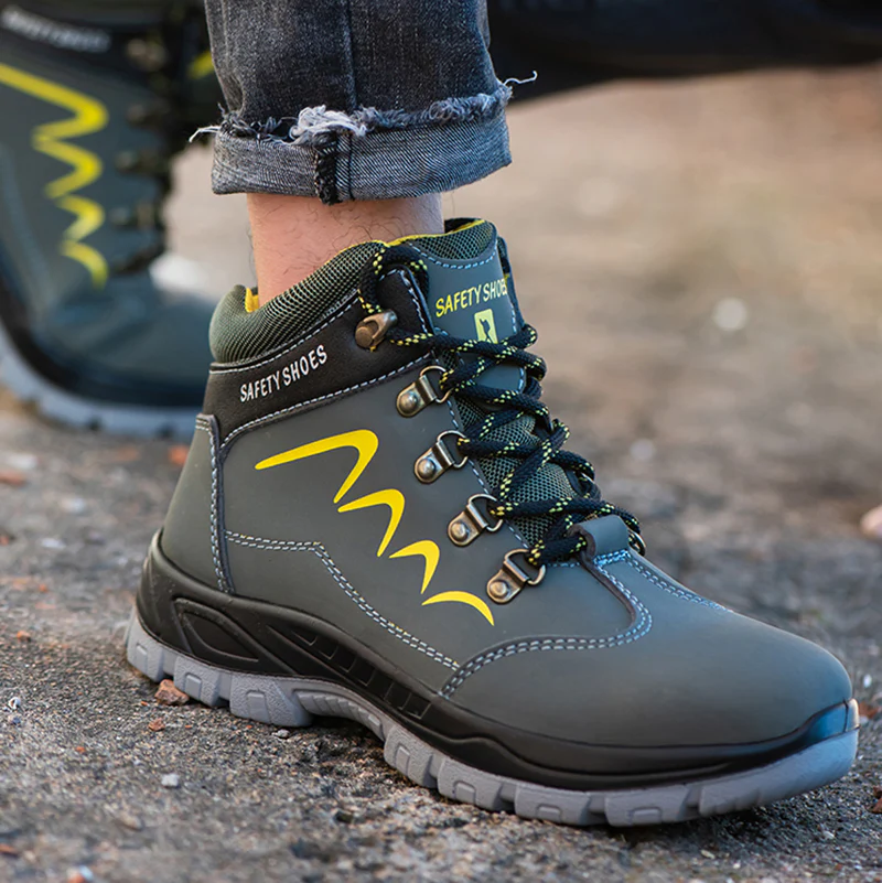 Buty robocze m?skie sk��rzane z kevlarow? podeszw? - wodoodporne i BHP