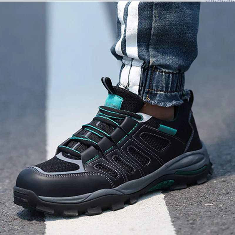 Buty robocze m?skie z siatk? i ochron? palc��w - lekkie i antypo?lizgowe