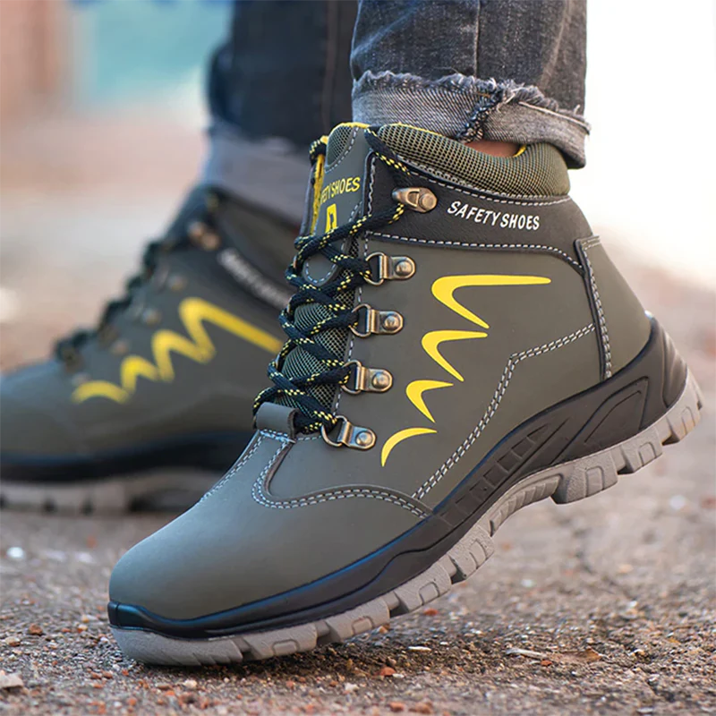 Buty robocze m?skie sk��rzane z kevlarow? podeszw? - wodoodporne i BHP