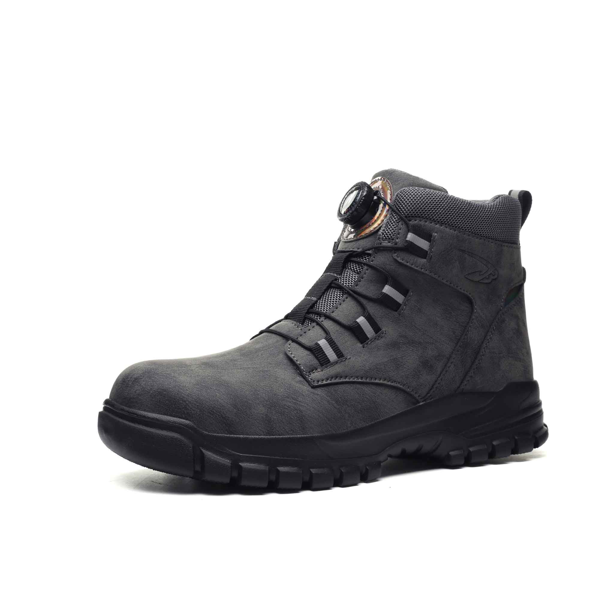 M?skie Wodoodporne Buty Robocze �C Ze Stalowym Podnoskiem I Systemem Sznurowania Na Guziki