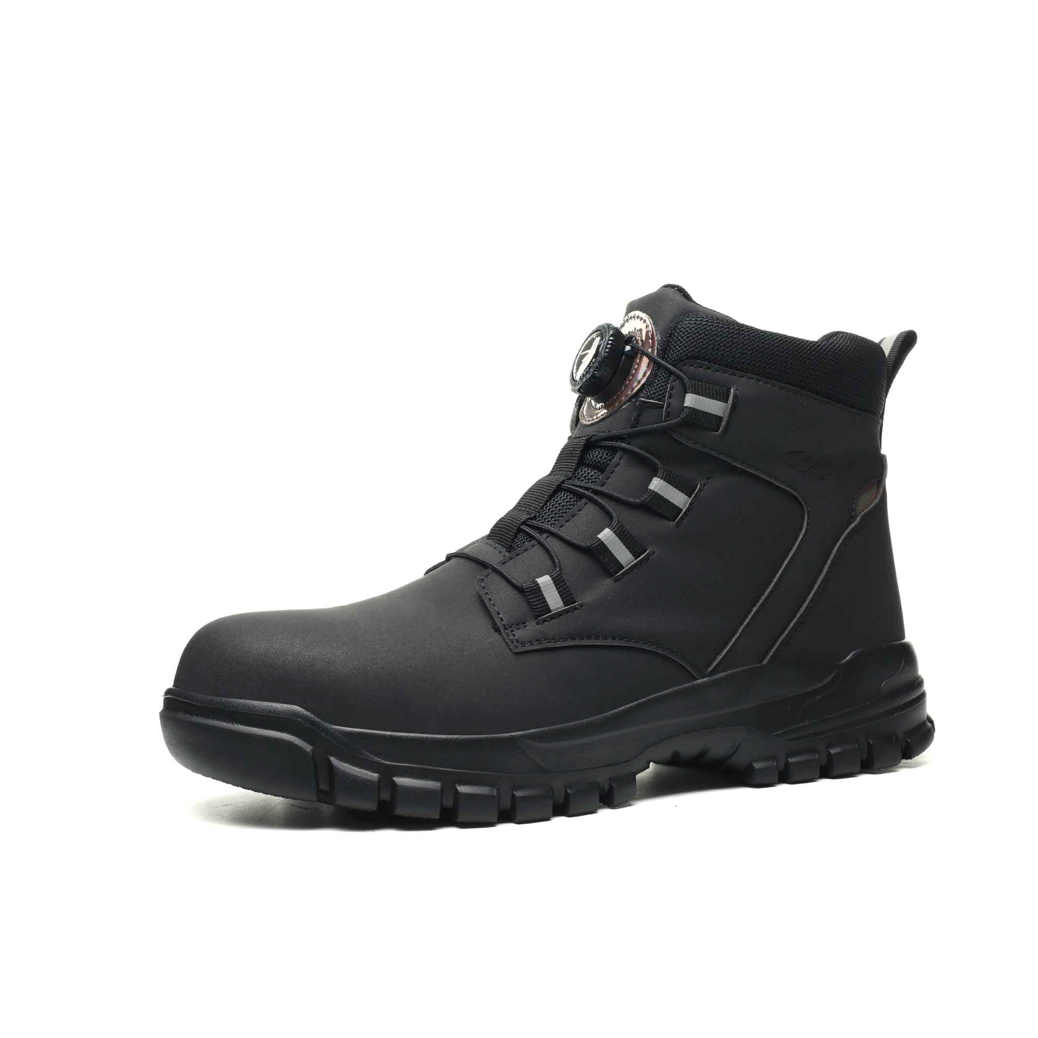 M?skie Wodoodporne Buty Robocze �C Ze Stalowym Podnoskiem I Systemem Sznurowania Na Guziki