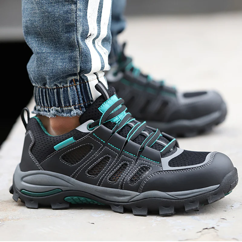 Buty robocze m?skie z siatk? i ochron? palc��w - lekkie i antypo?lizgowe