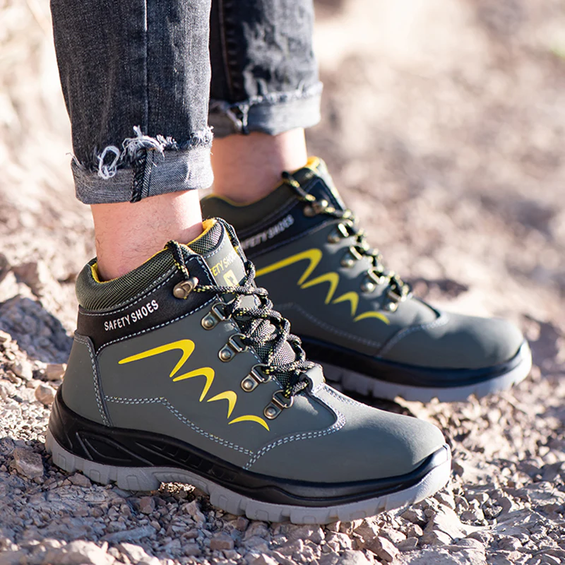 Buty robocze m?skie sk��rzane z kevlarow? podeszw? - wodoodporne i BHP