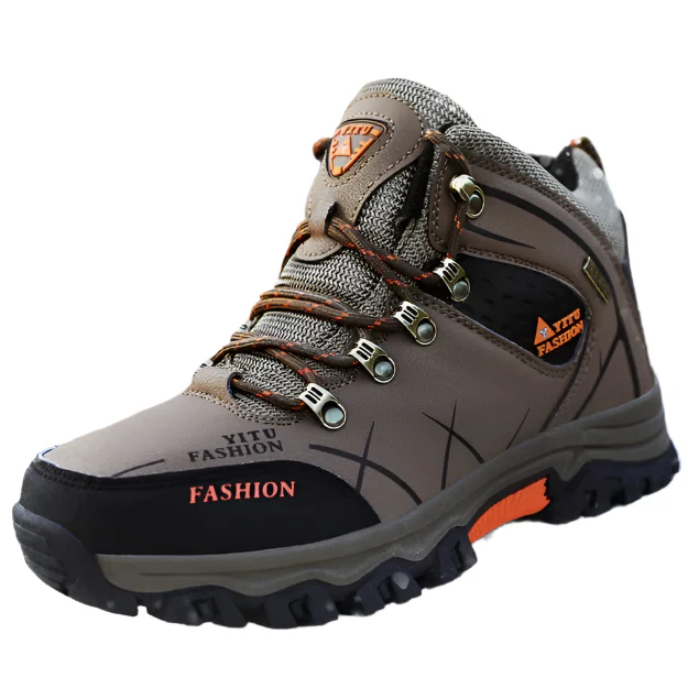 Buty zimowe m?skie sk��rzane - ocieplane, wodoodporne i antypo?lizgowe