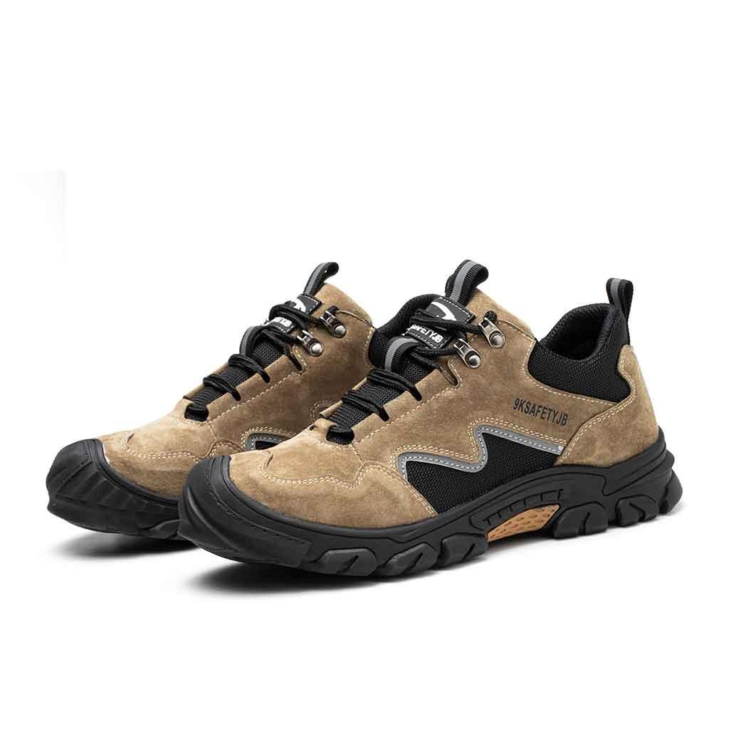 M?skie Sk��rzane Buty Robocze ze Stalowym Noskiem - Antypo?lizgowe dla Budowla��c��w