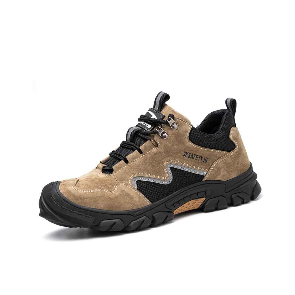 M?skie Sk��rzane Buty Robocze ze Stalowym Noskiem - Antypo?lizgowe dla Budowla��c��w