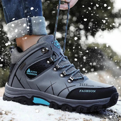 Buty zimowe m?skie sk��rzane - ocieplane, wodoodporne i antypo?lizgowe