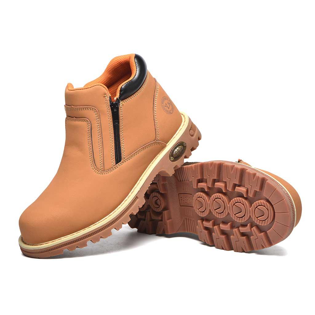 M?skie Buty Robocze ze Stalowym Noskiem i Bocznym Zamkiem - Antypo?lizgowe