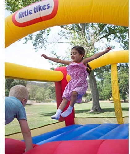 Little Tikes Jump 'n Slide Bouncer - Casa Inflable Saltarina Plus Soplador de Alta Resistencia con GFCI, Estacas