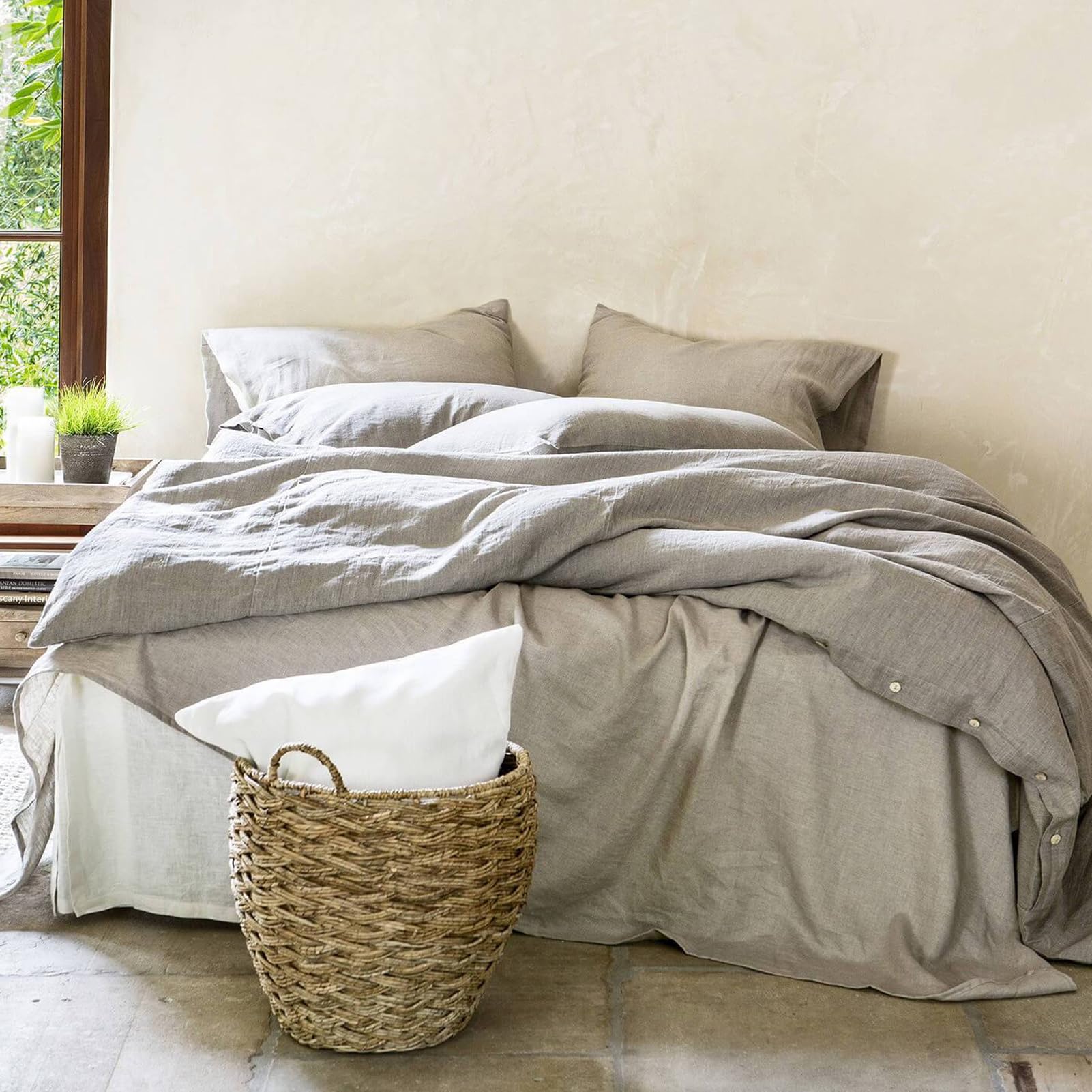 Juego de Sábanas de Lino Duradero, Suave y Transpirable – 4 Piezas