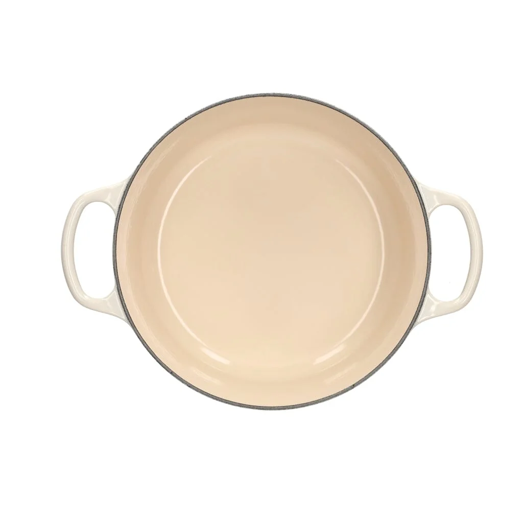2025 Le Creuset - Sartén para asar / brasear Signature redonda Meringue 24 cm 4,2 l