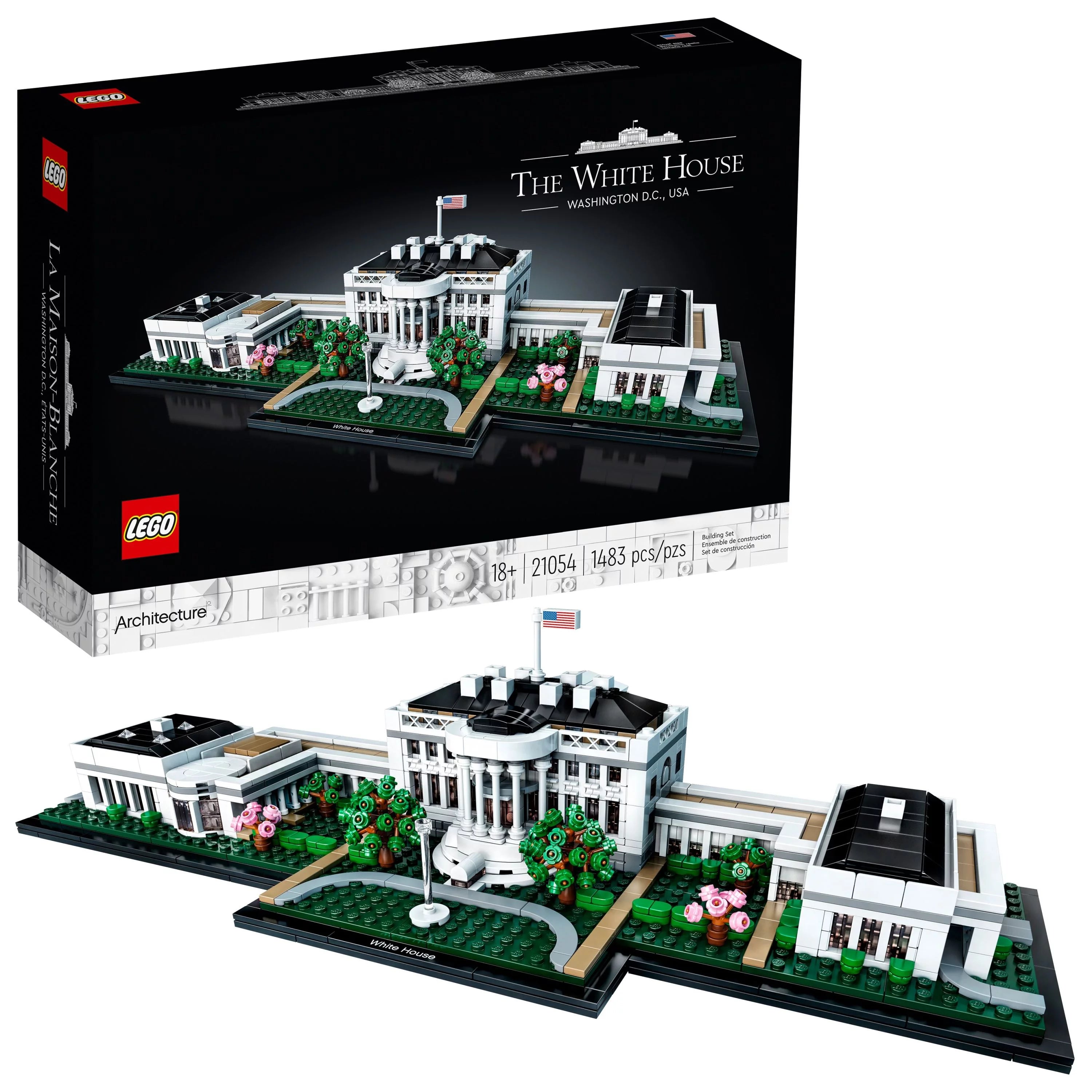 Set de Construcción LEGO Architecture La Casa Blanca 21054, Modelo para Exhibición, Colección de Monumentos para Adultos, Idea de Regalo Decorativo para el Hogar