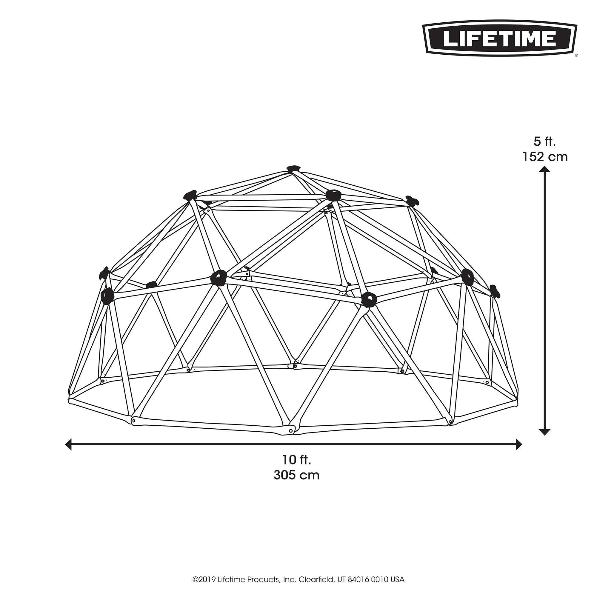 2025 Escalador Geodomo Lifetime para Niños de 5 pies de alto y 10 pies de ancho, Rojo y Azul (101301)