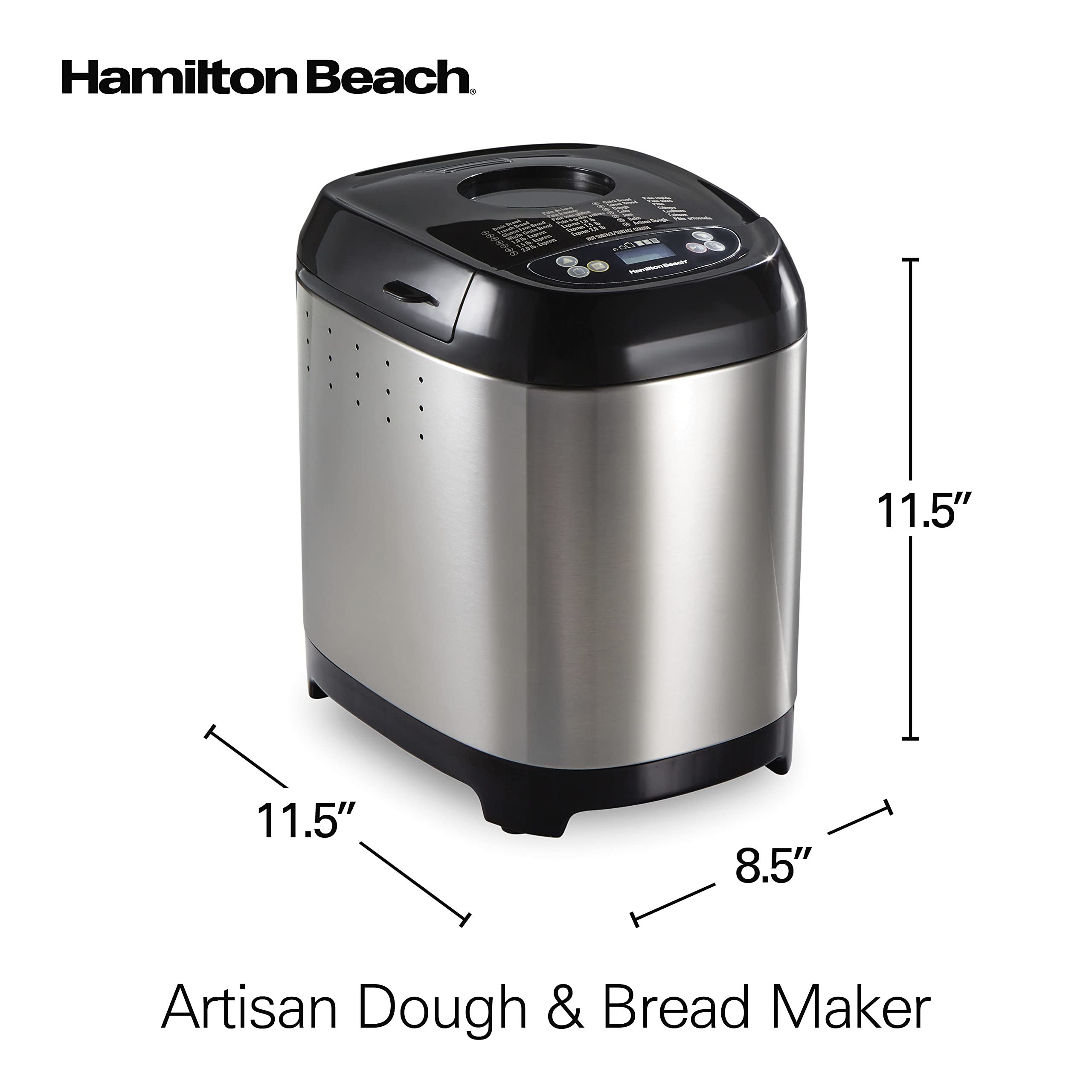 2025 Hamilton Beach Máquina de Pan sin Gluten de Acero Inoxidable 29985