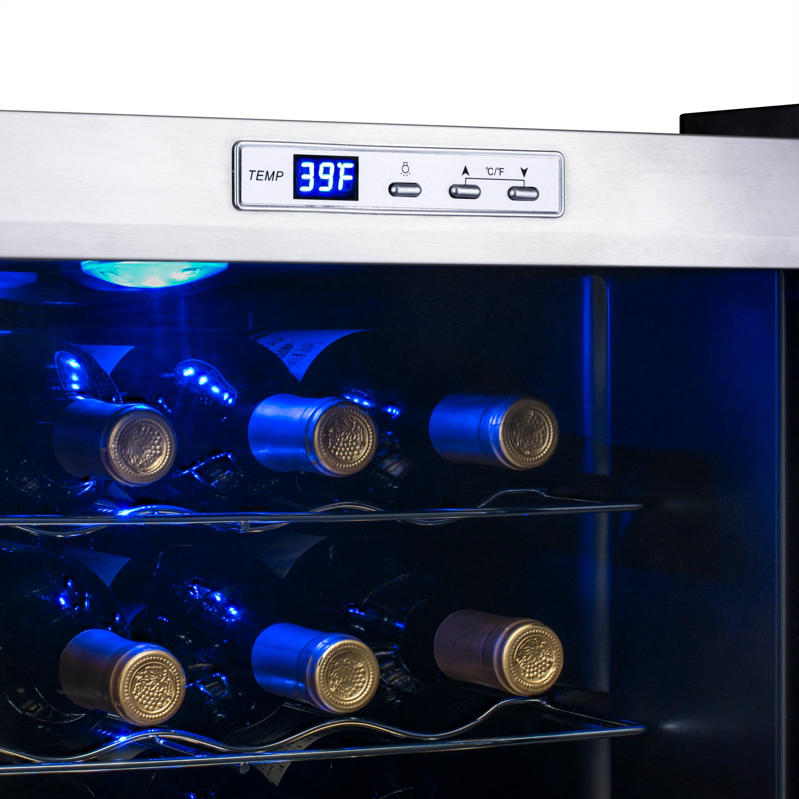 2025 Newair® Refrigerador de Vinos Independiente de Acero Inoxidable – 27 Botellas – 16,9