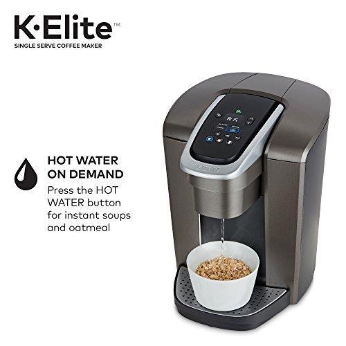 Cafetera Keurig K-Elite, para una taza, con cápsulas K-Cup, con capacidad para café helado, acabado Slate Cepillado