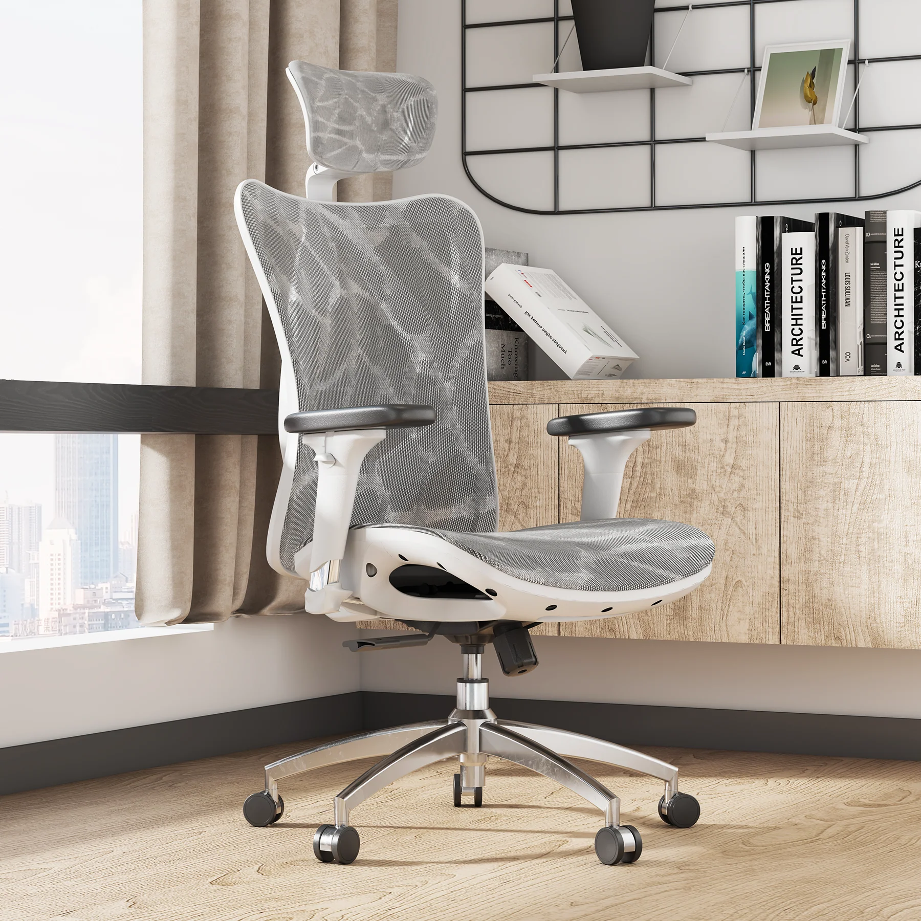 2025 Silla de Oficina Sihoo M57 Totalmente de Malla Transpirable para un Estilo de Vida Sedentario