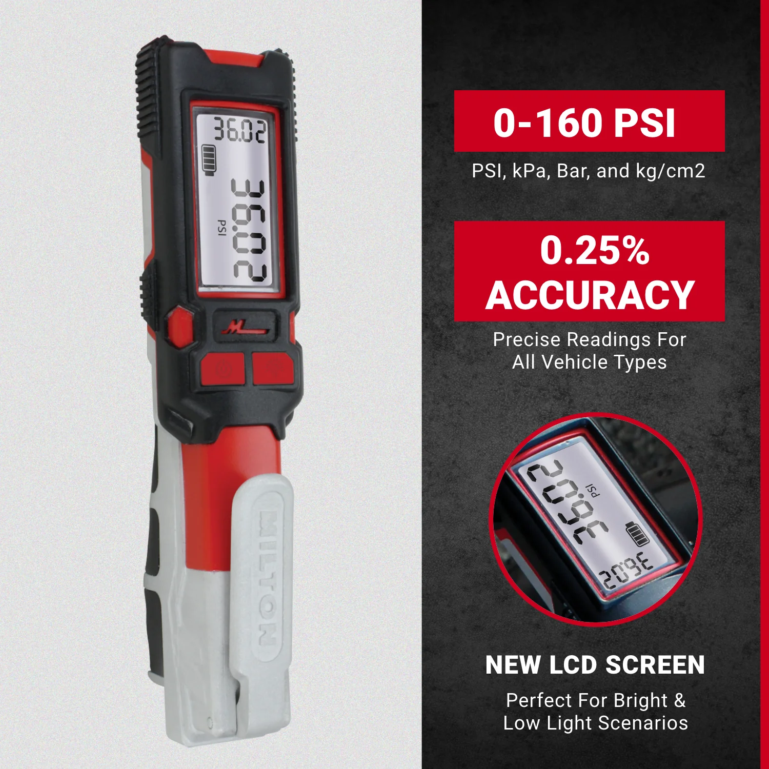 2025 Inflador Digital de Precisión NEW & IMPROVED – 0-160 PSI, Precisión Extrema ±0,25 %, Modelo S580e