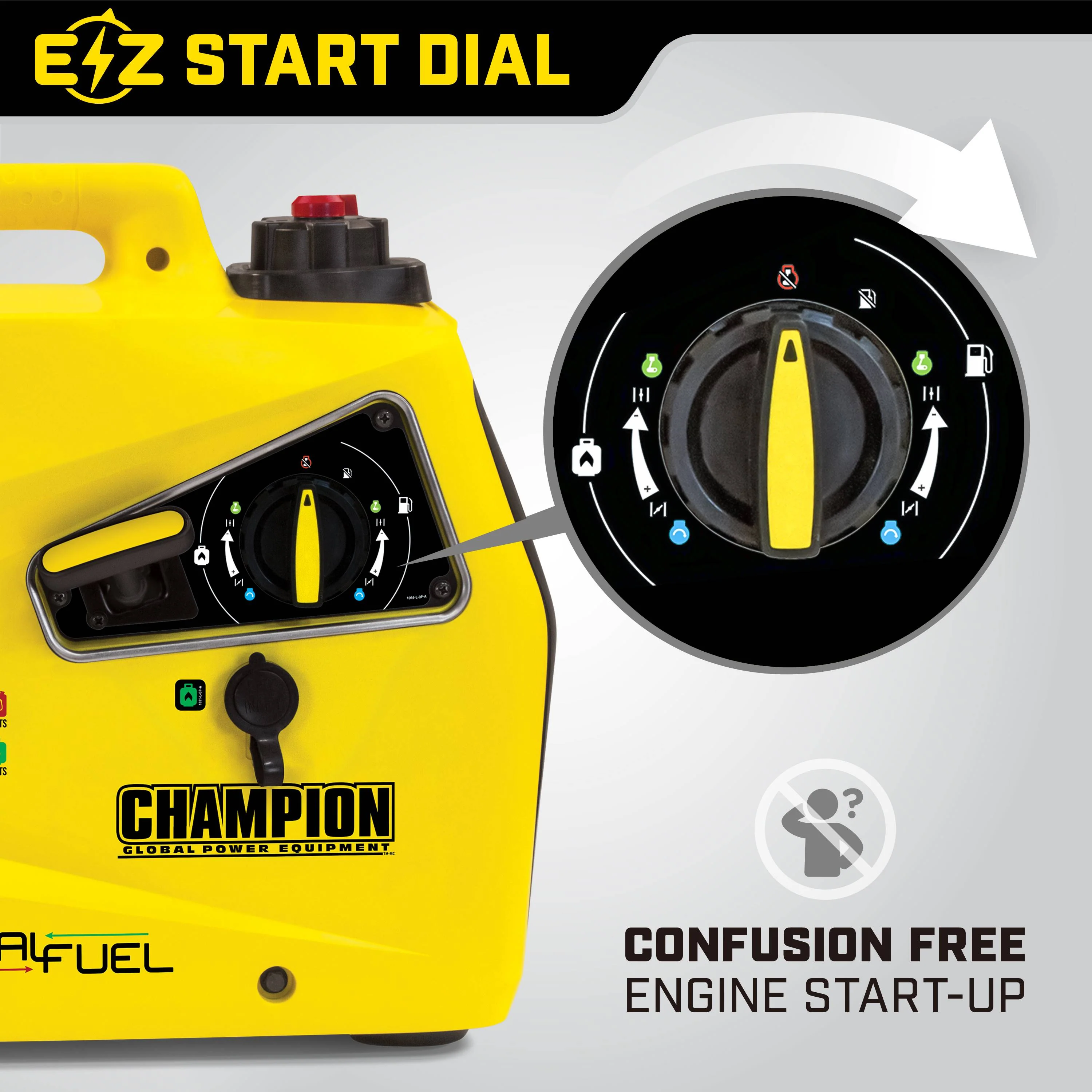 2025 CHAMPION 2000W – Generador inverter Dual Fuel (Gasolina/Propano)
