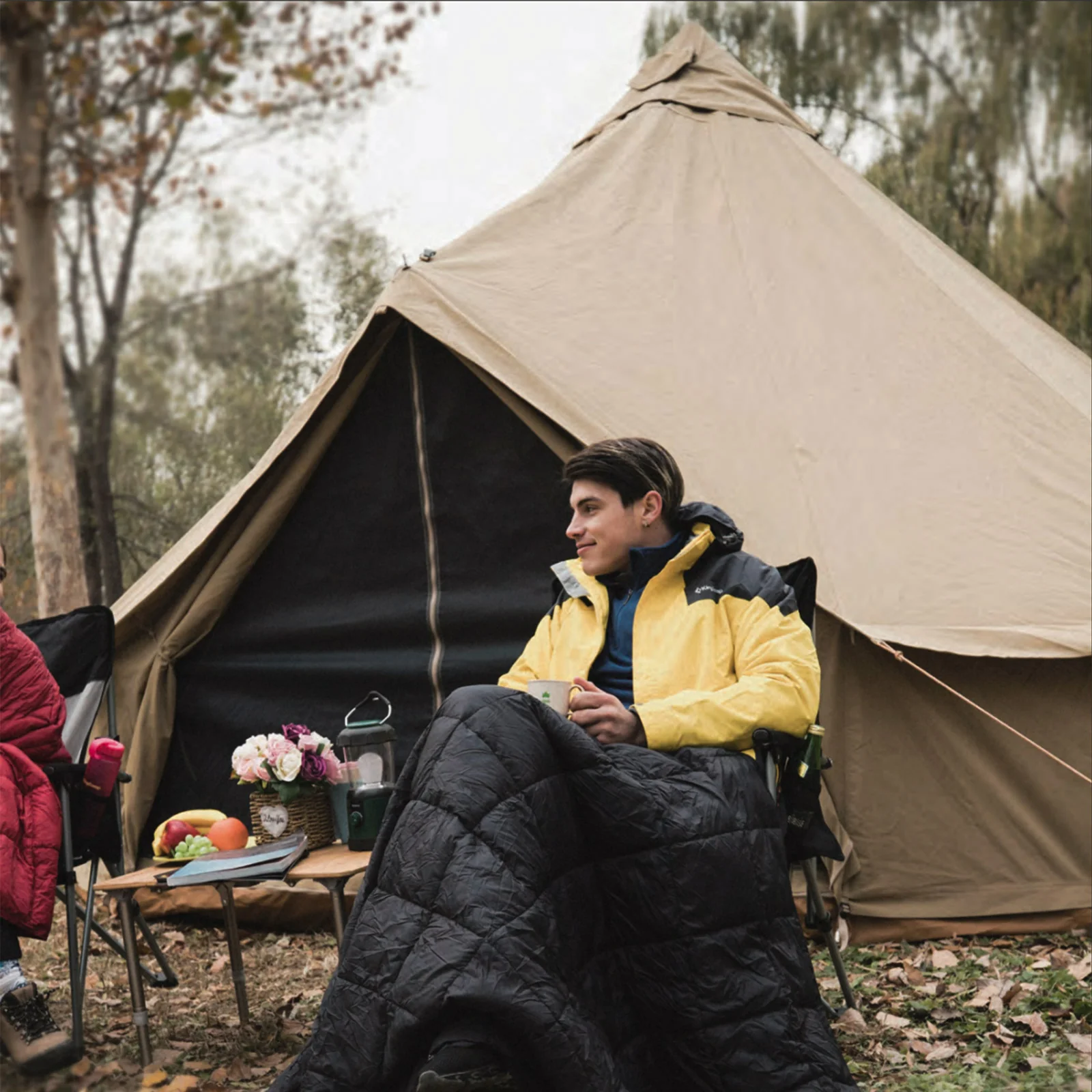2025 KingCamp Khan 500 – Tienda espaciosa para 8 personas en forma de tipi con tejido técnico de mezcla de algodón, ventilación flexible y montaje rápido