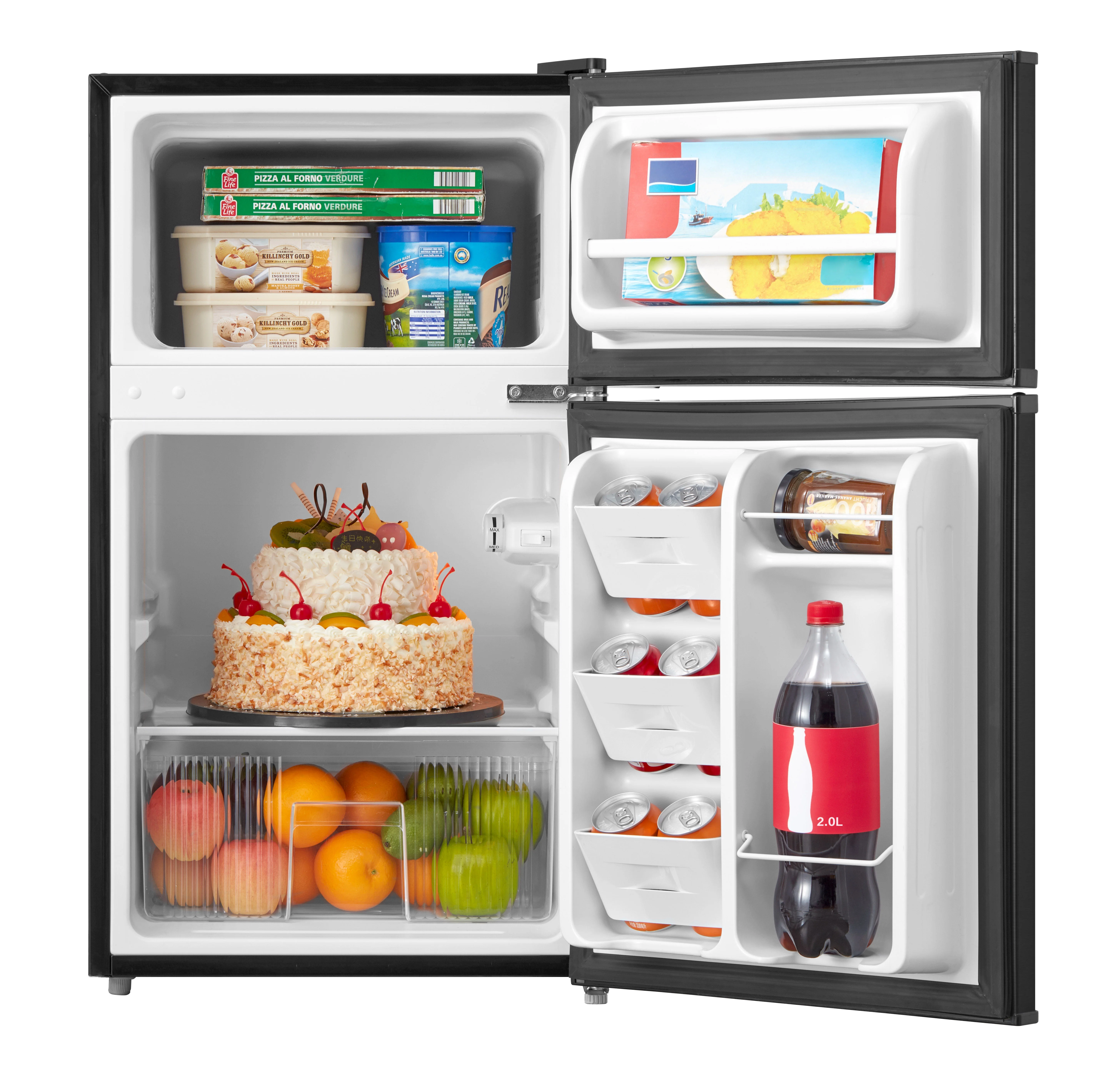 2025 Arctic King 3.2 pies³ - Refrigerador compacto de dos puertas con congelador, negro