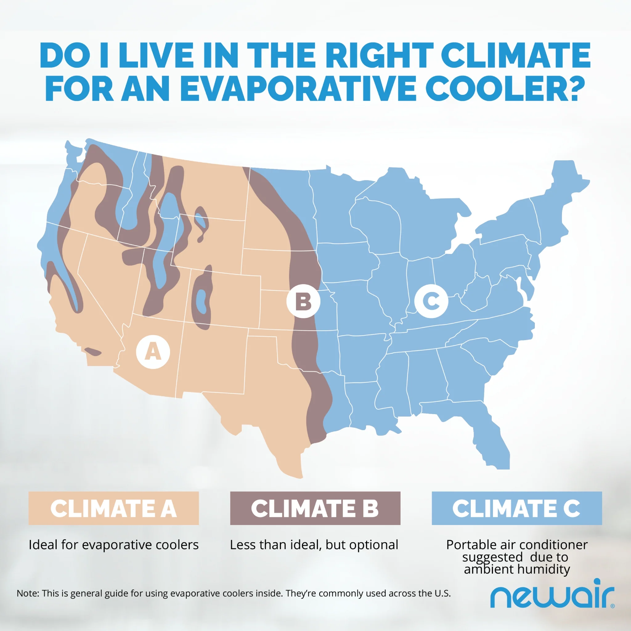 2025 Newair® Enfriador de Aire Evaporativo y Ventilador Portátil 470 CFM con Placa de Enfriamiento tipo Panal – Plateado