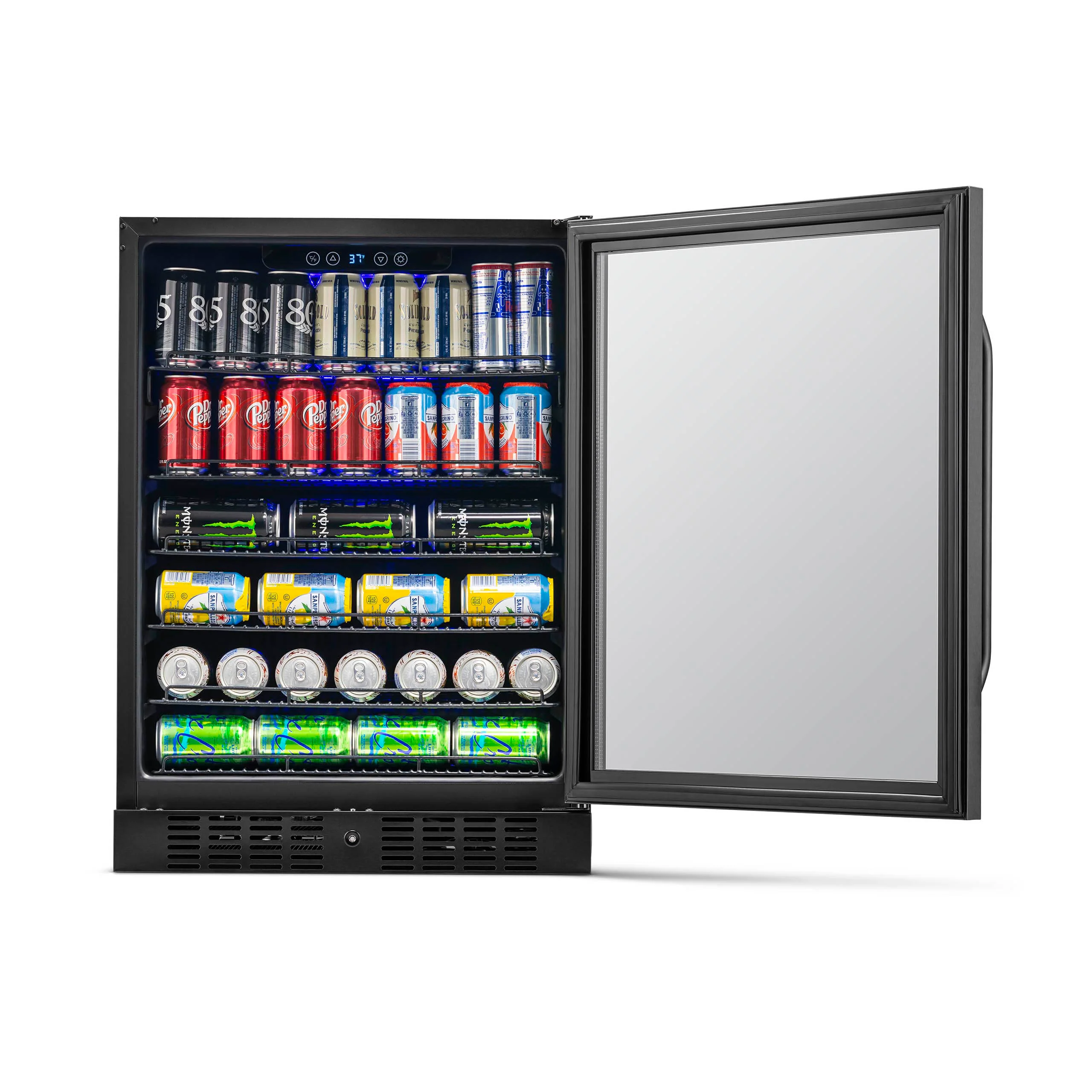 2025 Refrigerador Empotrable Newair® de 177 Latas – 24” – Acero Inoxidable Negro