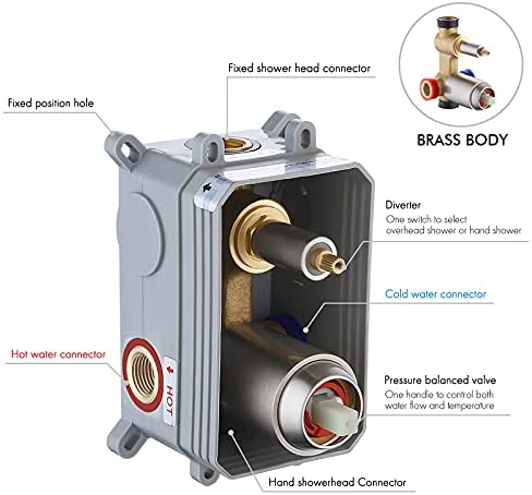 Sistema de Ducha KES con Cabezal de Ducha de Lluvia de 12 Pulgadas