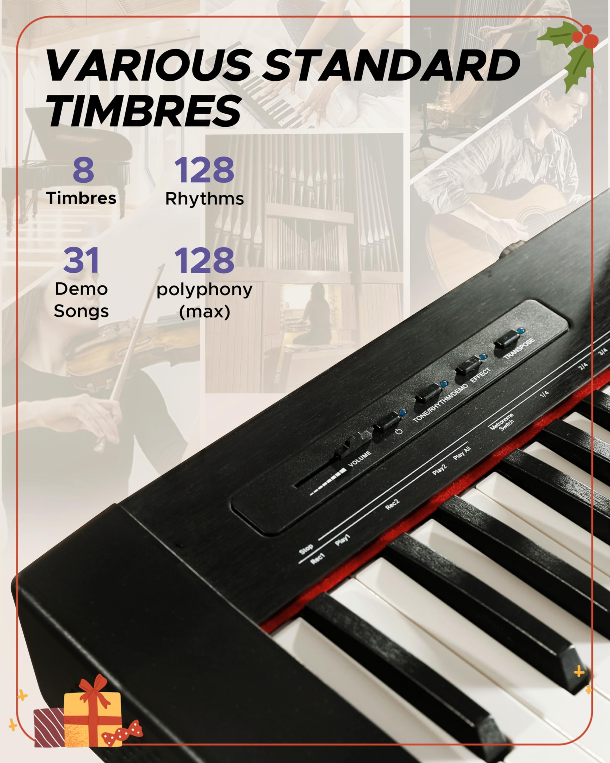 2025 Teclado eléctrico para principiantes Starfavor con teclas semi-pesadas (SP-10)