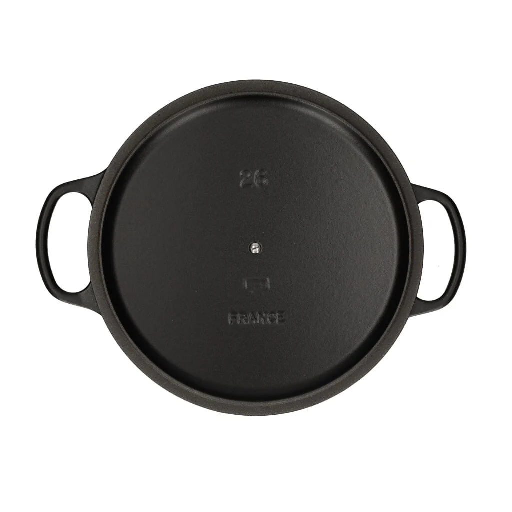 2025 Le Creuset - Sartén para asar / guisar Signature redonda mate negro 26 cm 5,3 l (interior negro)