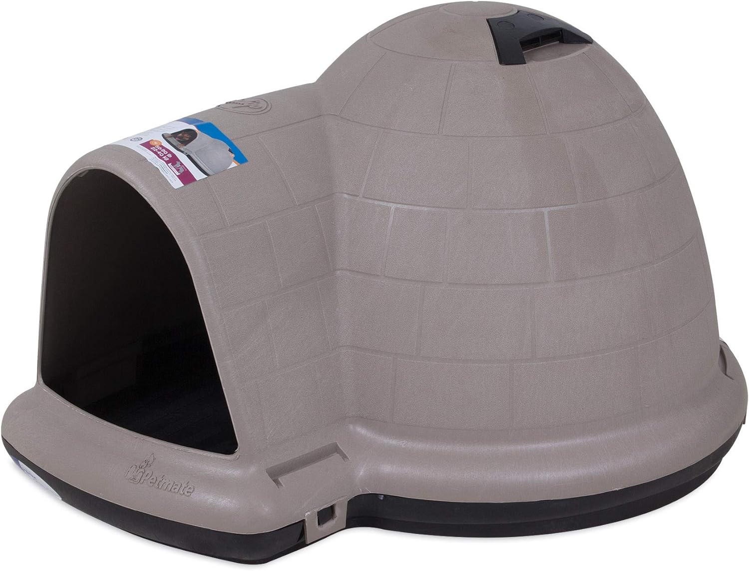 2025 Petmate Indigo Casa para Perros (Casa Tipo Igloo, Hecha en EE. UU. con 90% de Materiales Reciclados, Refugio para Mascotas con Protección para Todo Clima) para Perros Extra Grandes - 90 a 125 libras, Hecha en EE. UU.