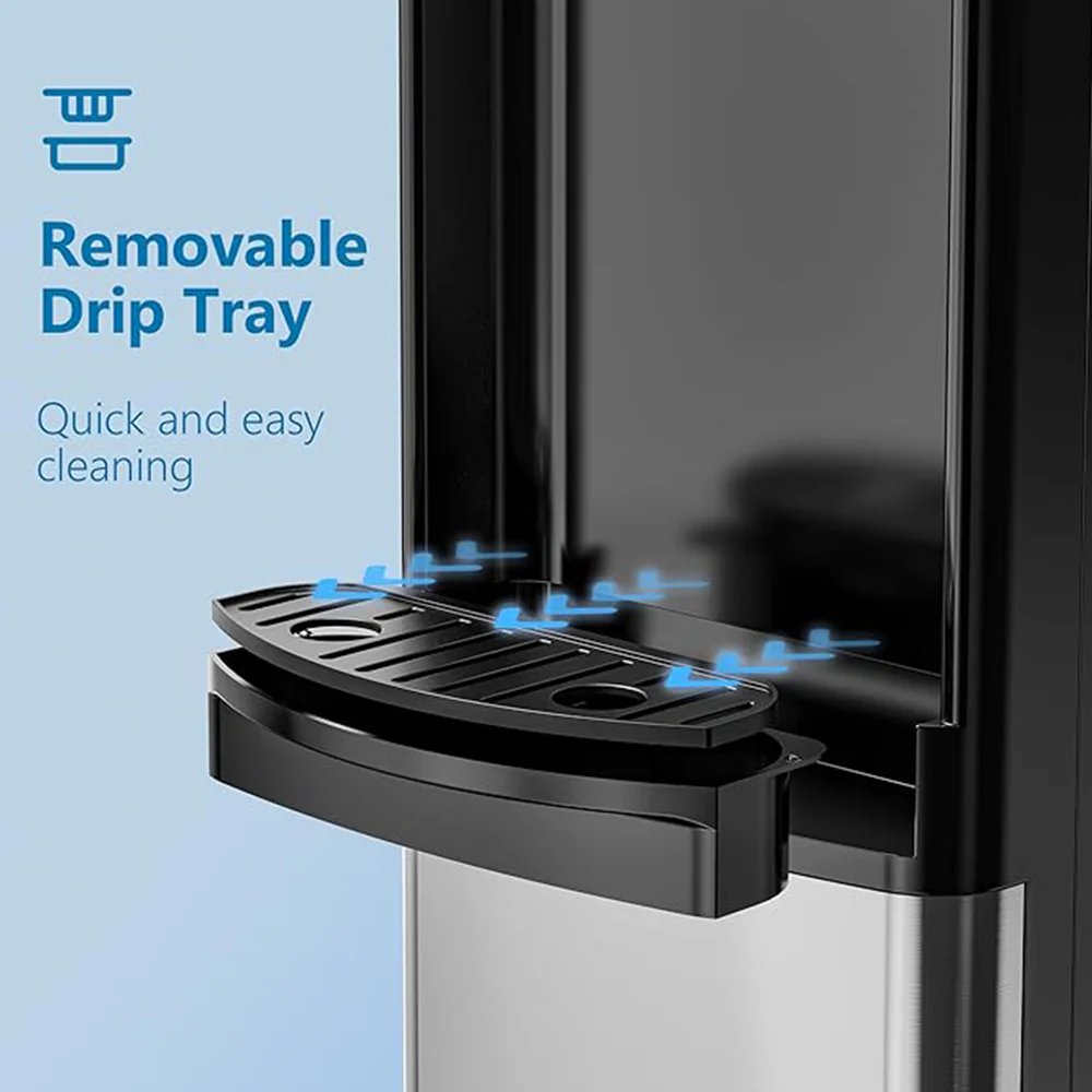 2025 Dispensador de agua de carga superior EUHOMY – Agua caliente y fría para botellas de 3 o 5 galones