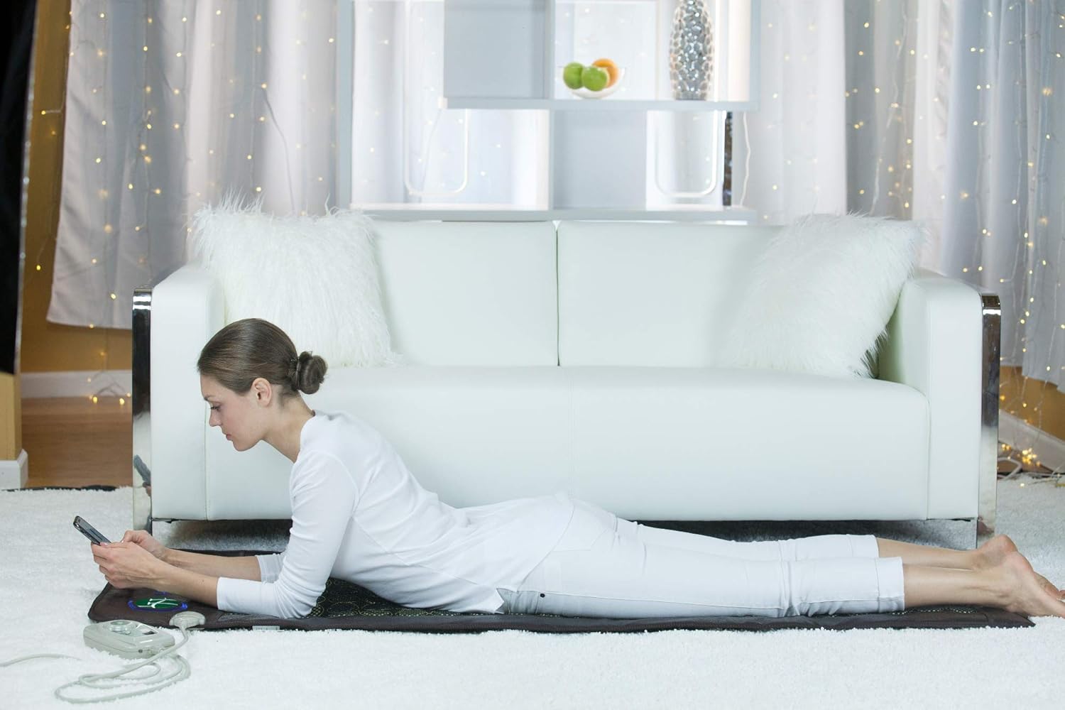 Almohadilla de Calefacción HealthyLine de Infrarrojos Lejanos – Piedras Calientes de Jade y Turmalina – Iones Negativos – Tapete de Malla JT Completo 7224 Soft Light InfraMat Pro®