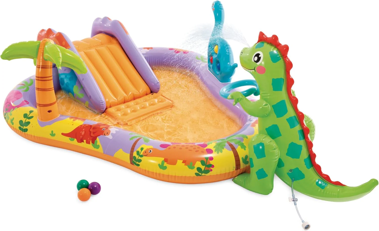 Intex Área de Juego Inflable Jungle Adventure – Piscina con Tobogán y Juegos de Agua para Niños