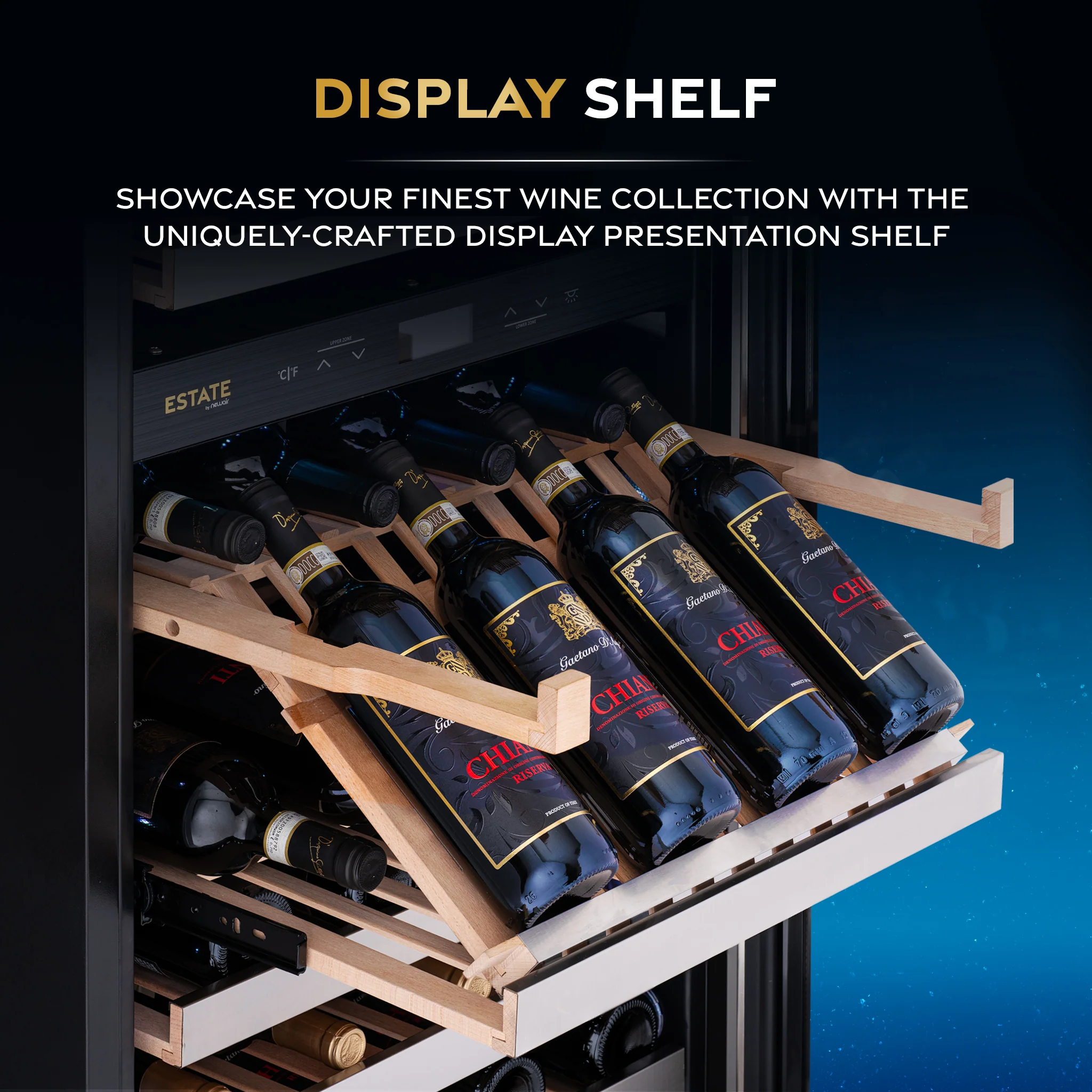 2025 Refrigerador de Vinos Independiente Newair ESTATE – Acero Inoxidable (160 botellas)