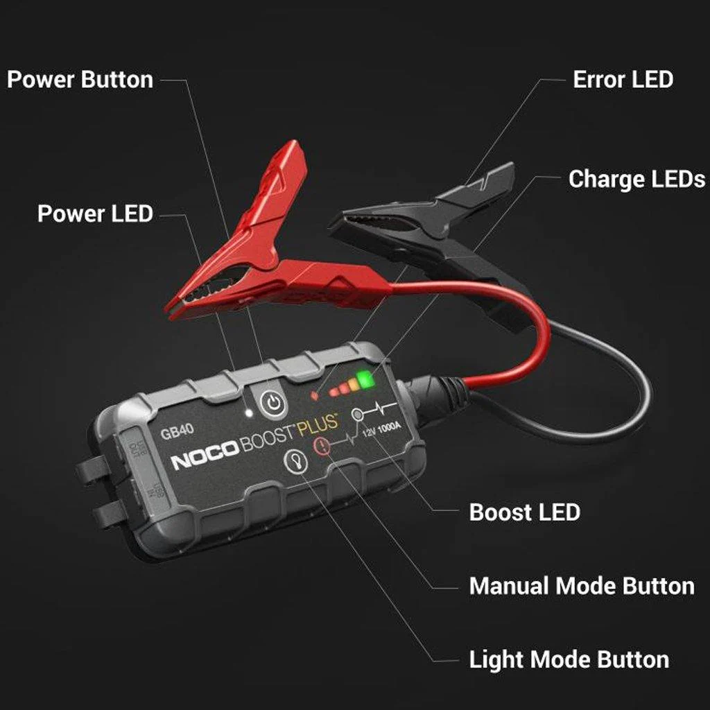 2025 NOCO GB40 BOOST PLUS 1000A Arrancador de Batería de Litio UltraSafe