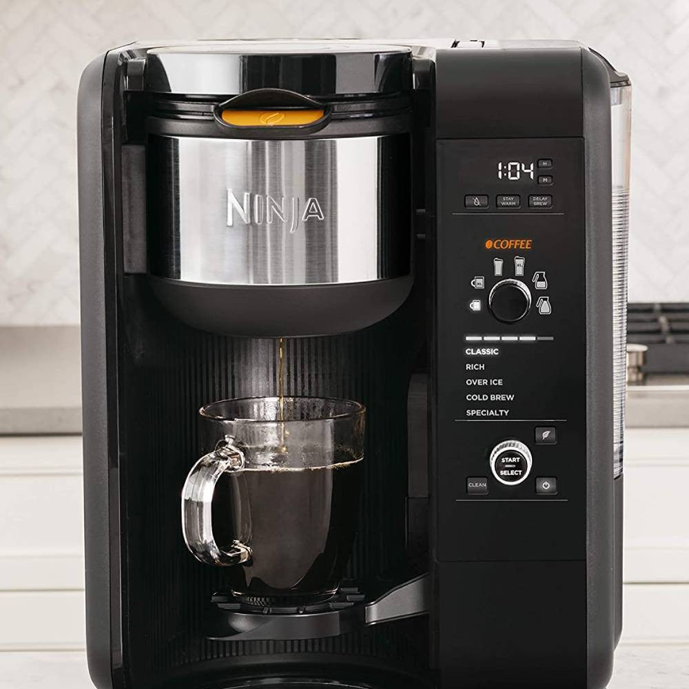 2025 Sistema de Preparación de Café y Té Ninja Hot & Cold Brewed, con Tecnología Auto-iQ y Jarra de Vidrio