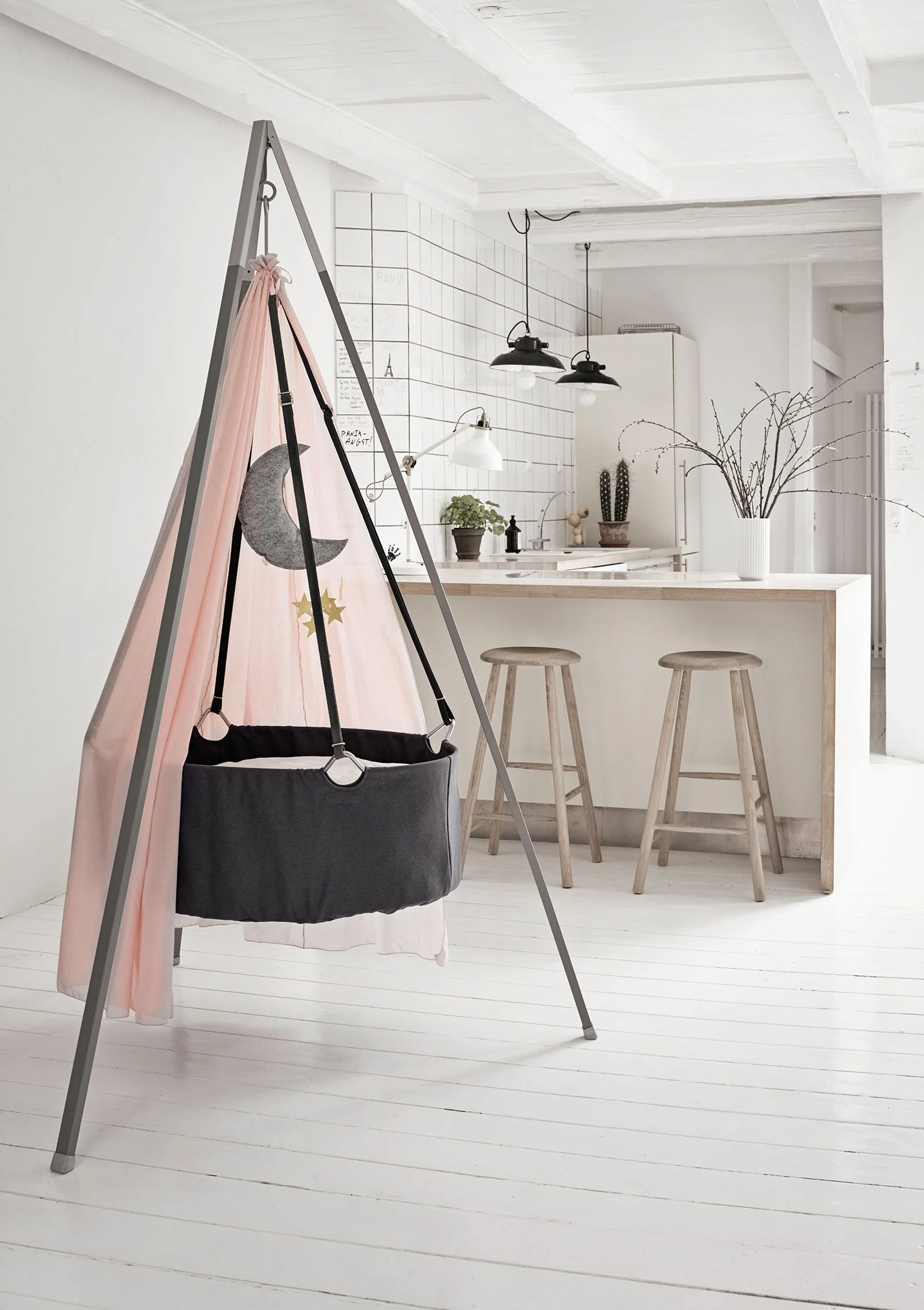 2025 Conjunto cuna 'Classic' con soporte gris/gris