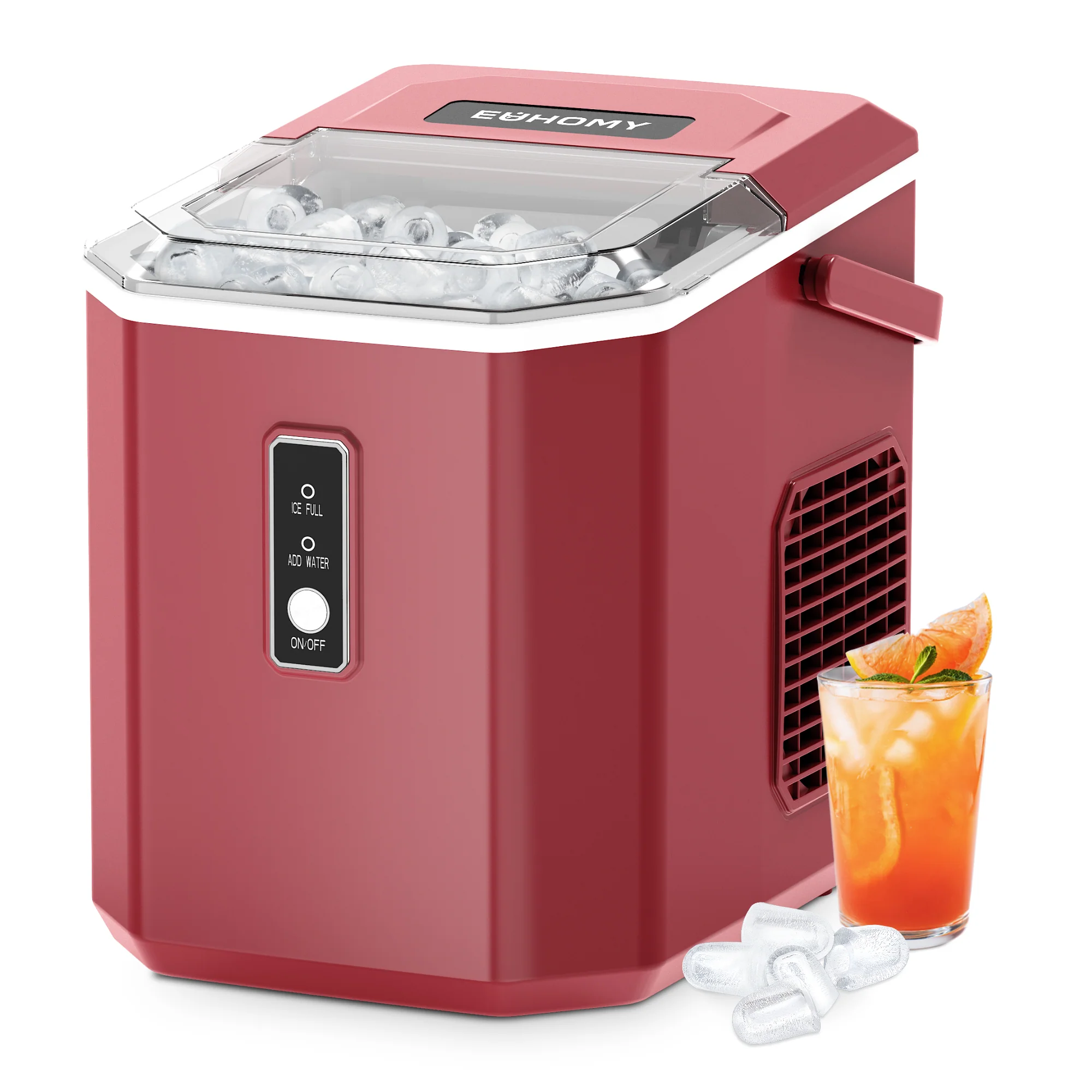 2025 Máquina de hielo de encimera EUHOMY – 12 kg/24 h, portabilidad incomparable