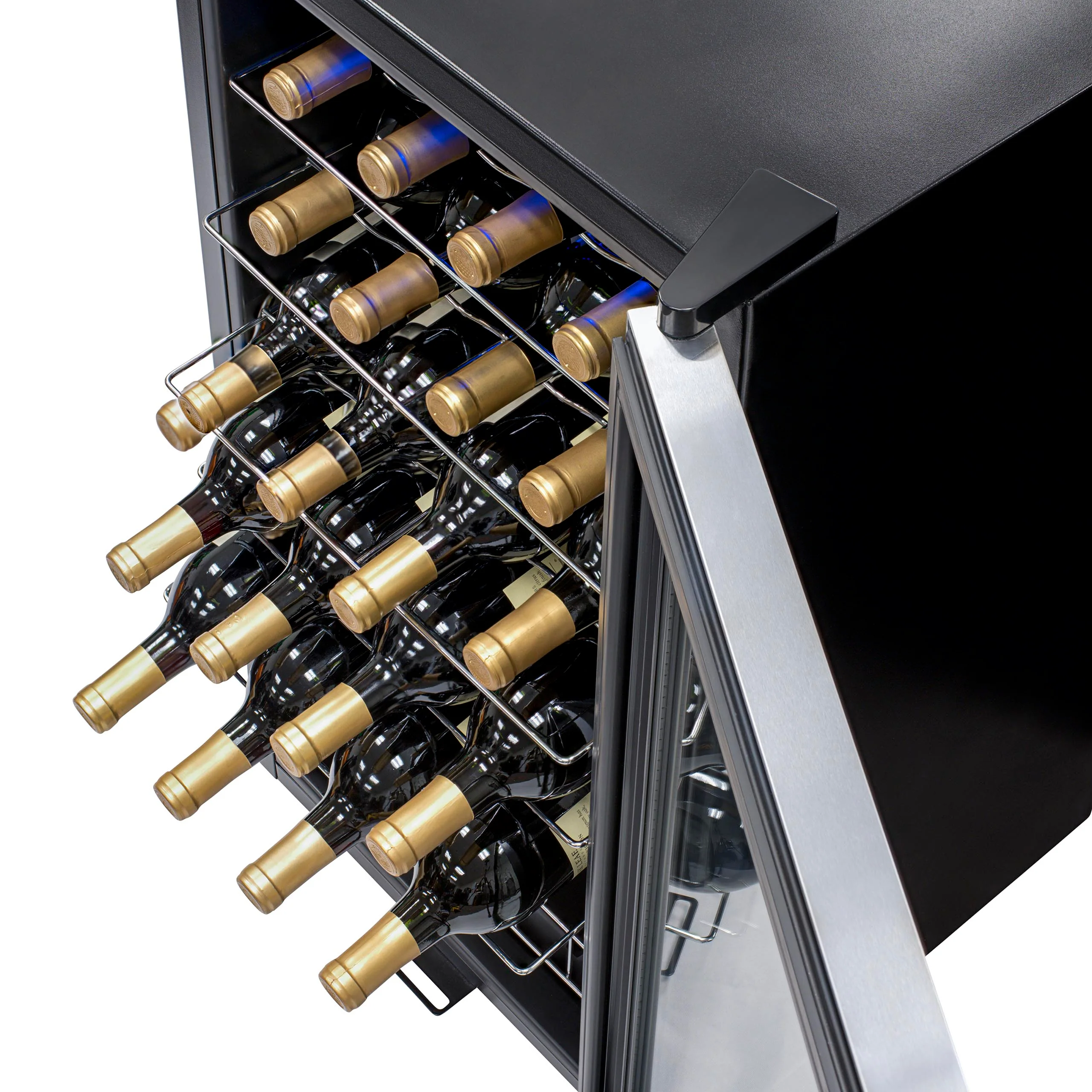 2025 Newair® Refrigerador de Vinos Independiente de Acero Inoxidable – 27 Botellas – 16,9