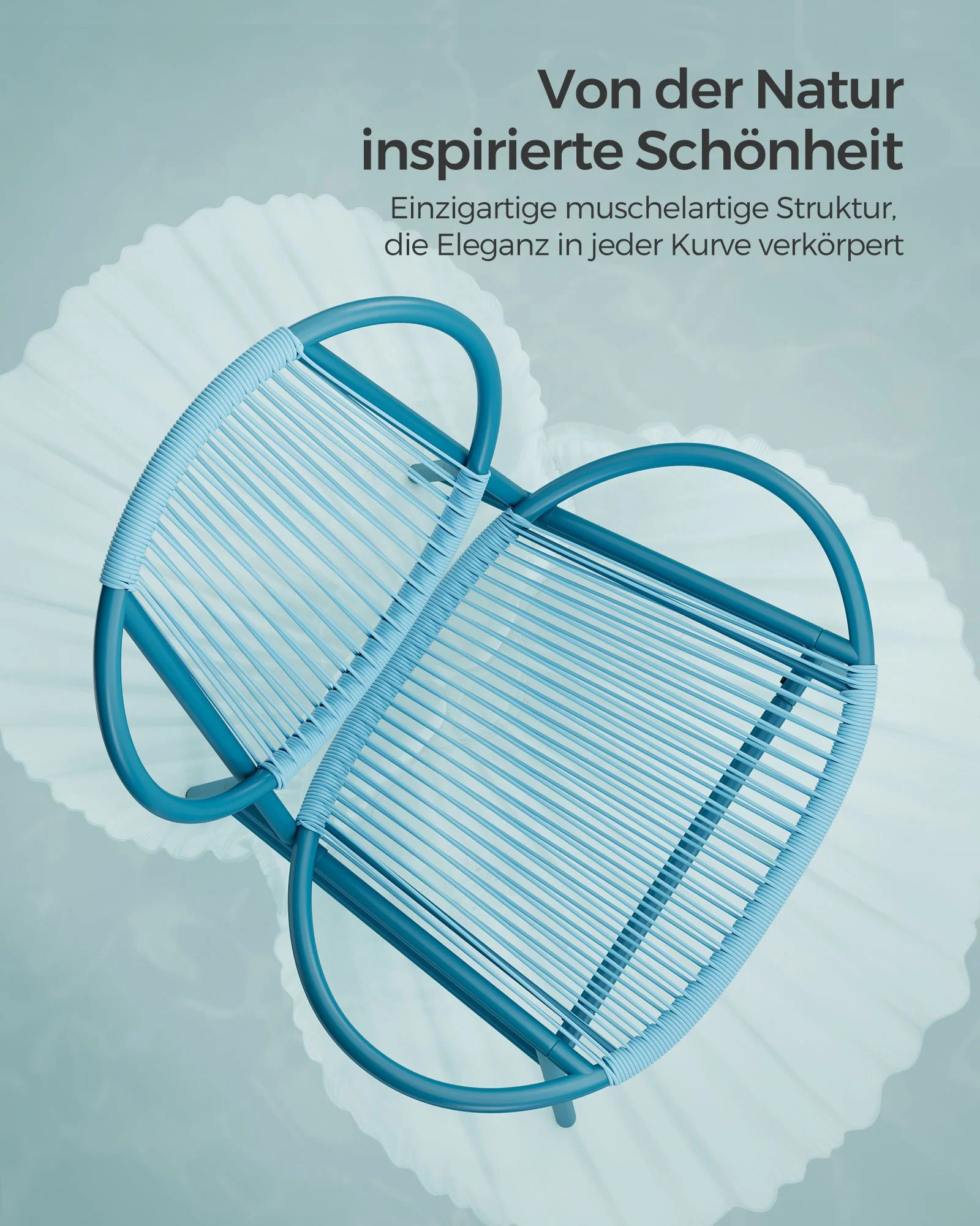 Mobiliario de balcón de 3 piezas con mesa y 2 sillas