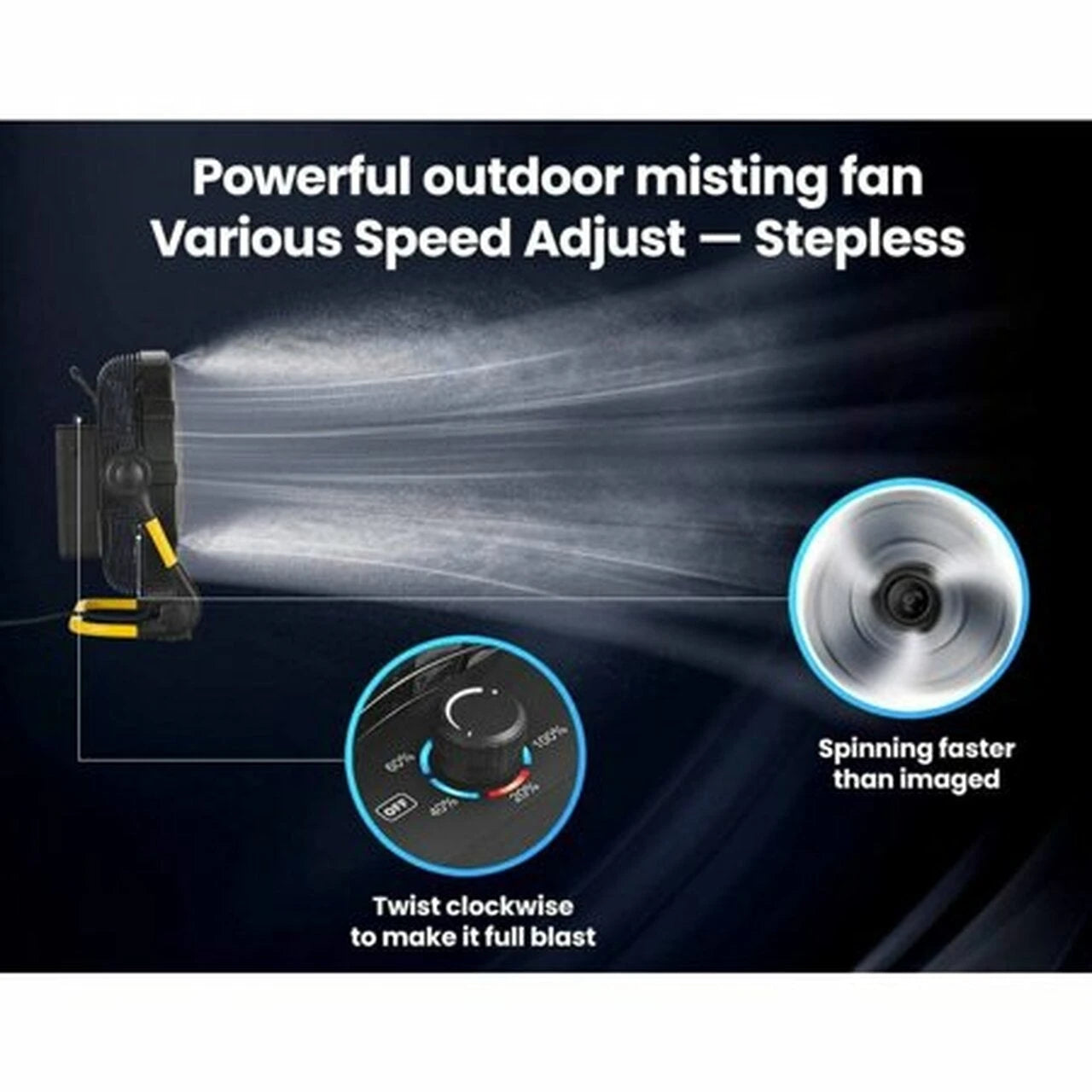 Ventilador de Piso Exterior Geek Aire CF100M Inalámbrico de 12 Pulgadas – Función de Nebulización