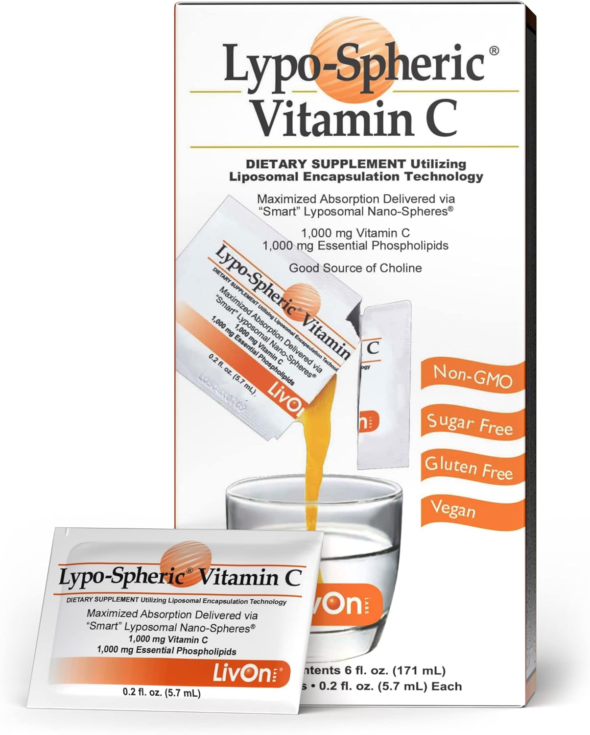 LivOn Laboratories Lypo–Spheric Vitamina C – 12 Cajas (360 Sobres)
