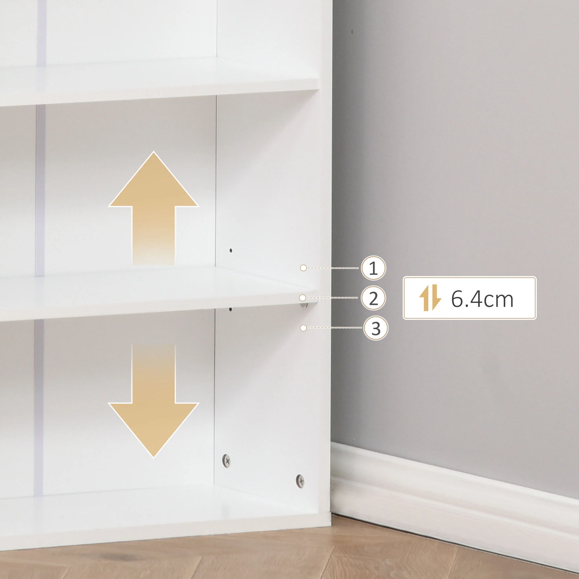 Escritorio de Ordenador de Pared – Mesa de Estudio Abatible con Pizarra y Estantería, Blanco