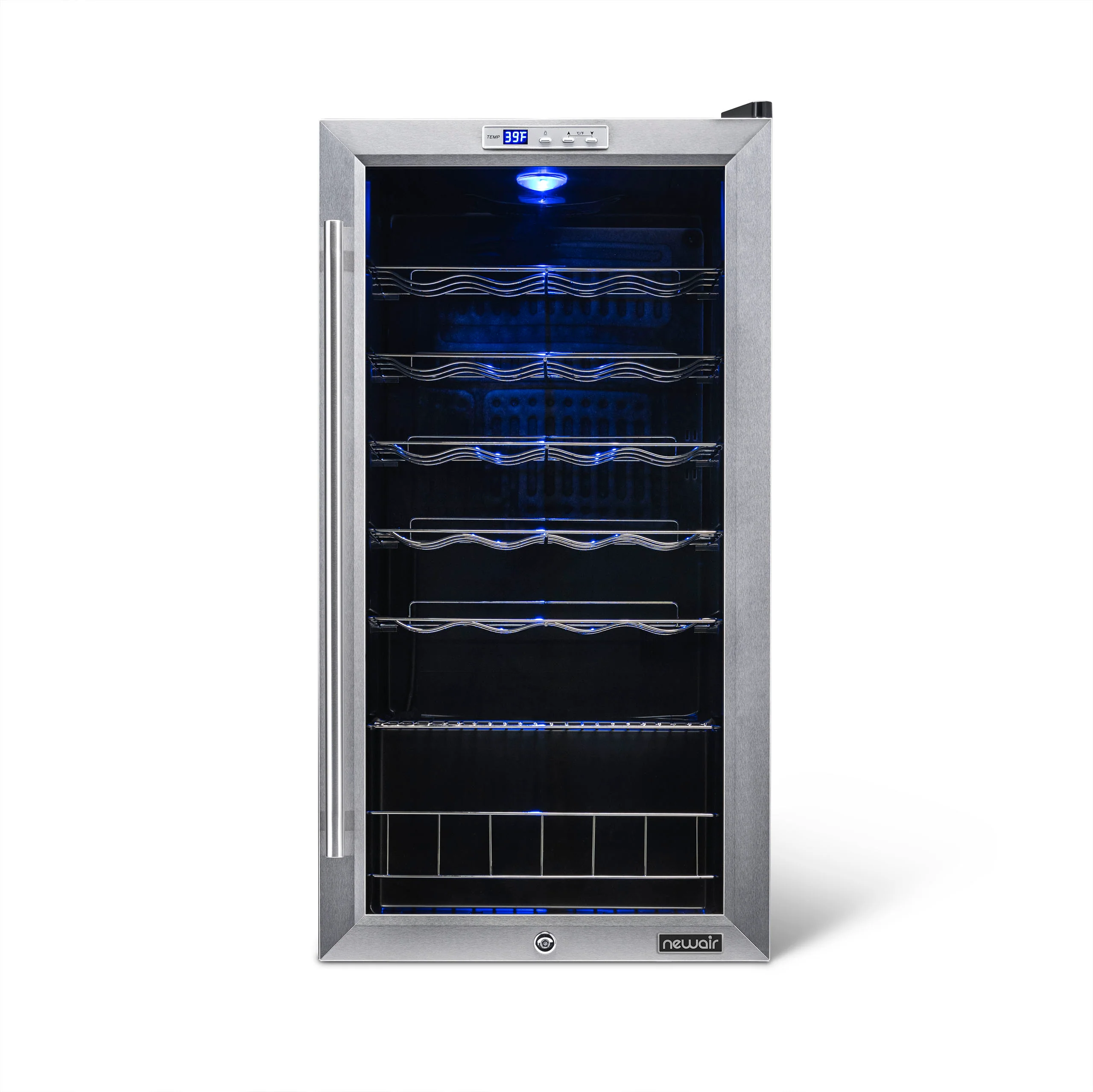 2025 Newair® Refrigerador de Vinos Independiente de Acero Inoxidable – 27 Botellas – 16,9