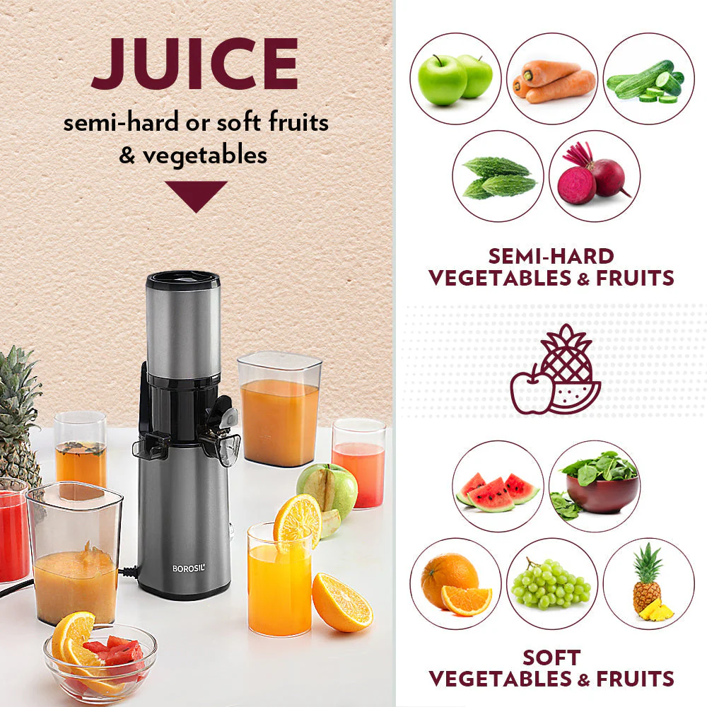 2025 Extractor de jugos Borosil Smart Juice Slow Juicer