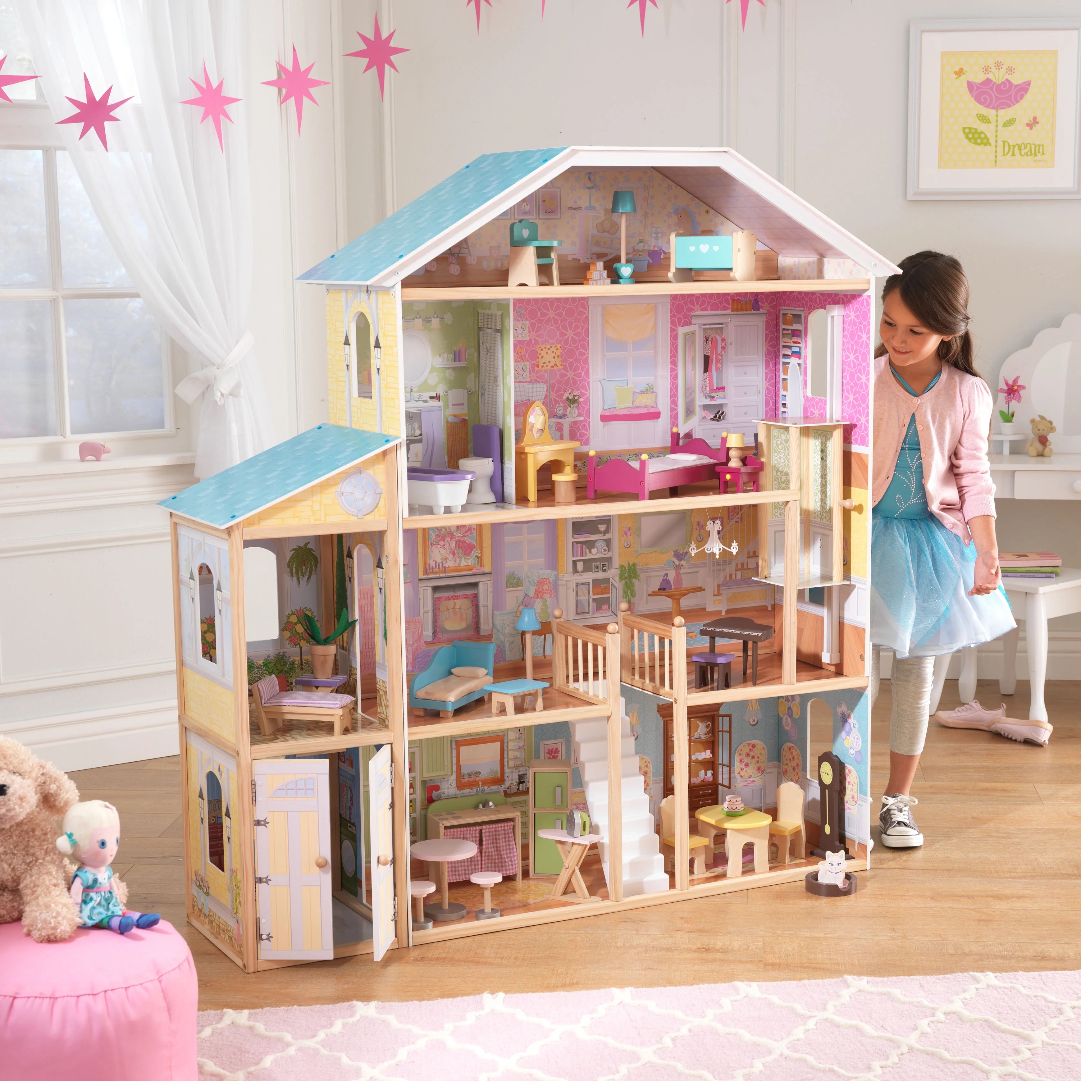 Casa de Muñecas de Madera KidKraft Majestic Mansion con 34 Accesorios