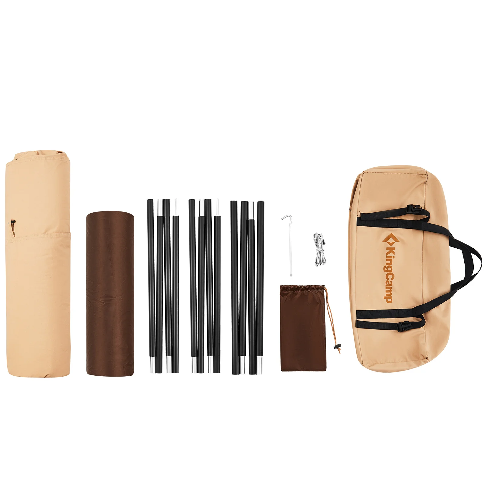 2025 KingCamp Torino 2 – Tienda espaciosa para 1-2 personas con estructura simple de un solo mástil, salida para chimenea, resistente al invierno, repelente al agua y compacta