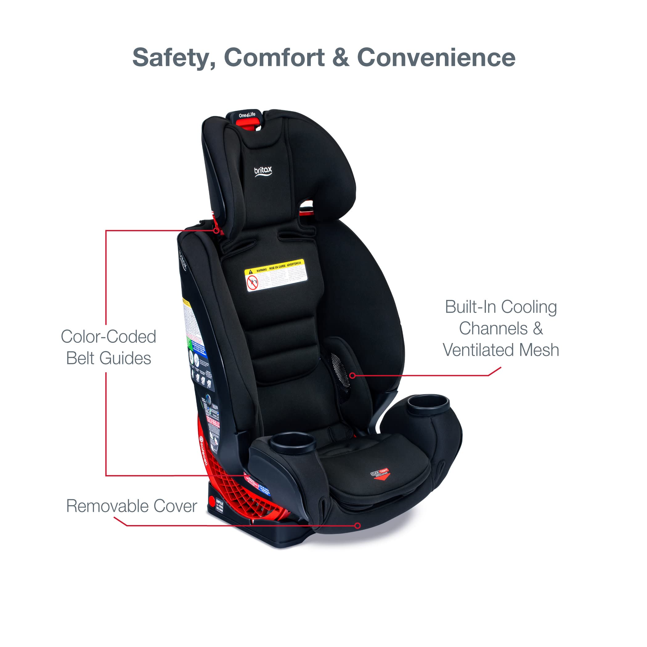 2025 Britax One4Life Asiento de Auto Convertible ClickTight, Eclipse Negro